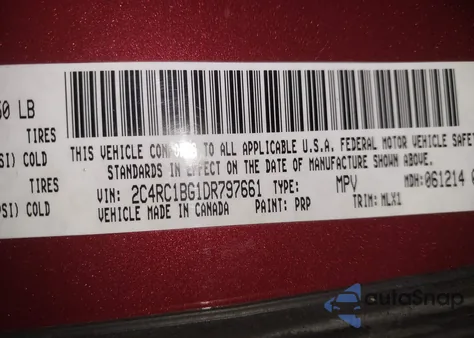 2013 Chrysler Town & Country Touring from USA, damaged, VIN 2C4RC1BG1DR797661